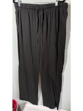Croft & Barrow Mens Black Lounge Pants Size XLT Drawstring Pockets Straight Leg